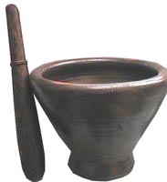 Clay Mortar and Pestle